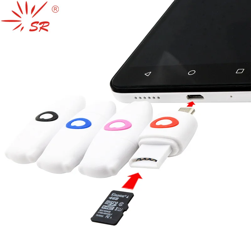 SR 2 в 1 USB OTG кард-ридер TF/Micro SD кард-ридер OTG адаптер для смартфона ПК планшета