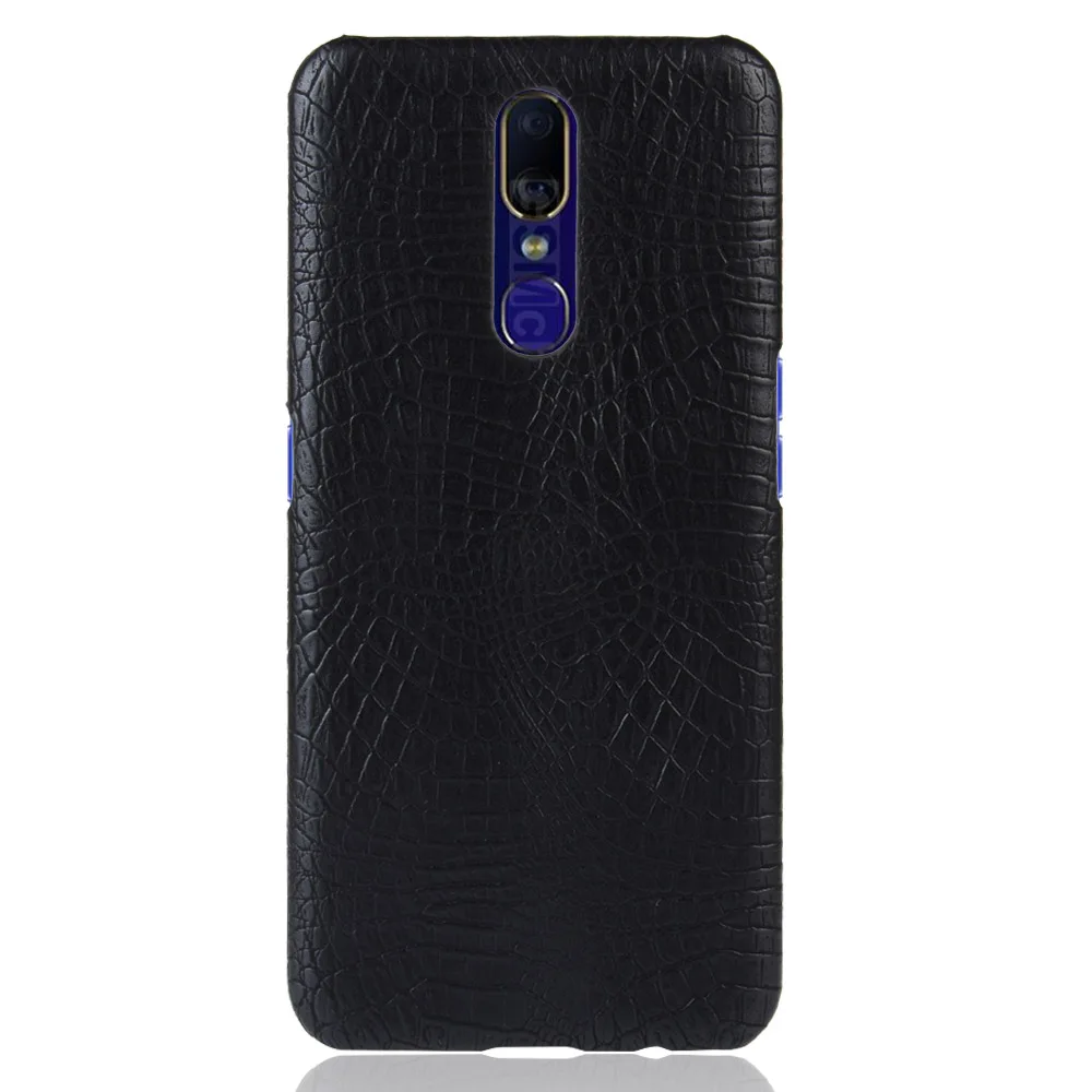 Для OPPO F11 чехол с крокодиловым узором Жесткий ПК и кожаный футляр складной для
