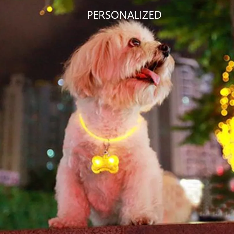 Индивидуальная форма кости светодио дный светодиодный ошейник для кошки собаки