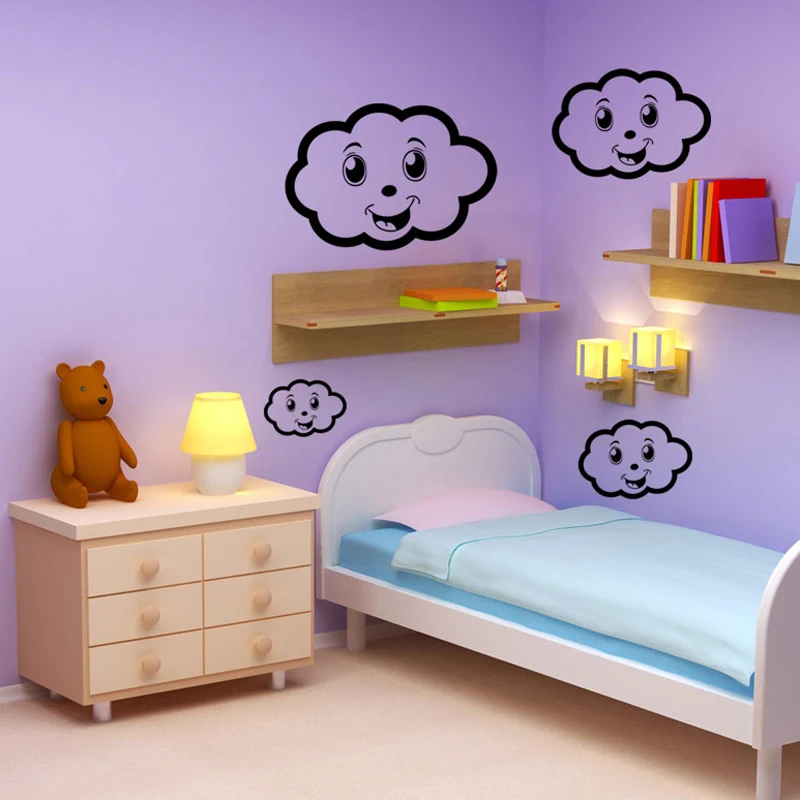 

Creative Smiling Cloud Wall Sticker Children's room Art Applique Living room bedroom Home Decoration Vinyl DIY Wallpaper JG1750