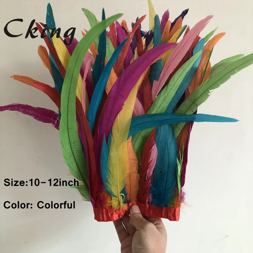 Красивый 1 метр яркий натуральный куриный петух хвост перья планки полоски для