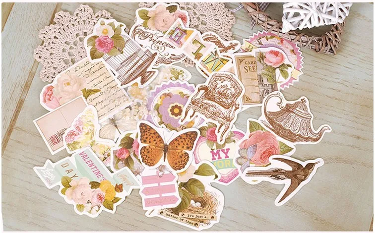 Ретро Цветочный вырезанный пакет бумажные винтажные печатные бирки цитаты титры