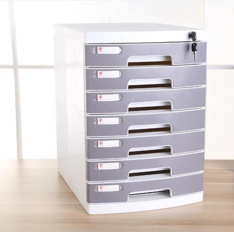 A4 Рабочий стол с замком пластиковый ящик тип данных Шкафы офисная мебель ящик для хранения Коробка для хранения файл шкаф - Цвет: ml9