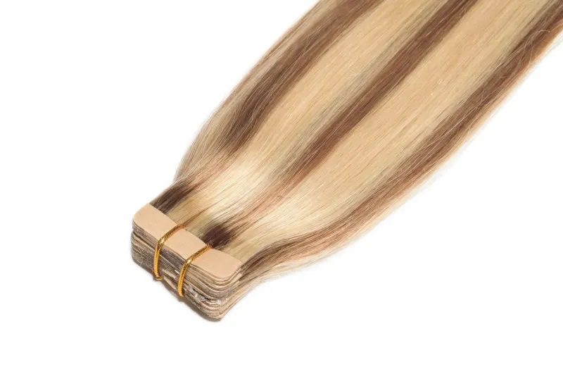 Rechoo волосы для наращивания на ленте Nordic Цвет Remy человеческие волосы P16/22 T4/27/P4 Цвет 50 г/шт. прямые бразильские пряди волос на ленте