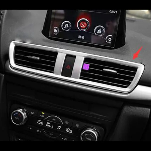 

ABS Plastic For Mazda 3 Axela 2017 2018 Accessories Car middle air outlet Decoration frame Cover Trim Car Styling