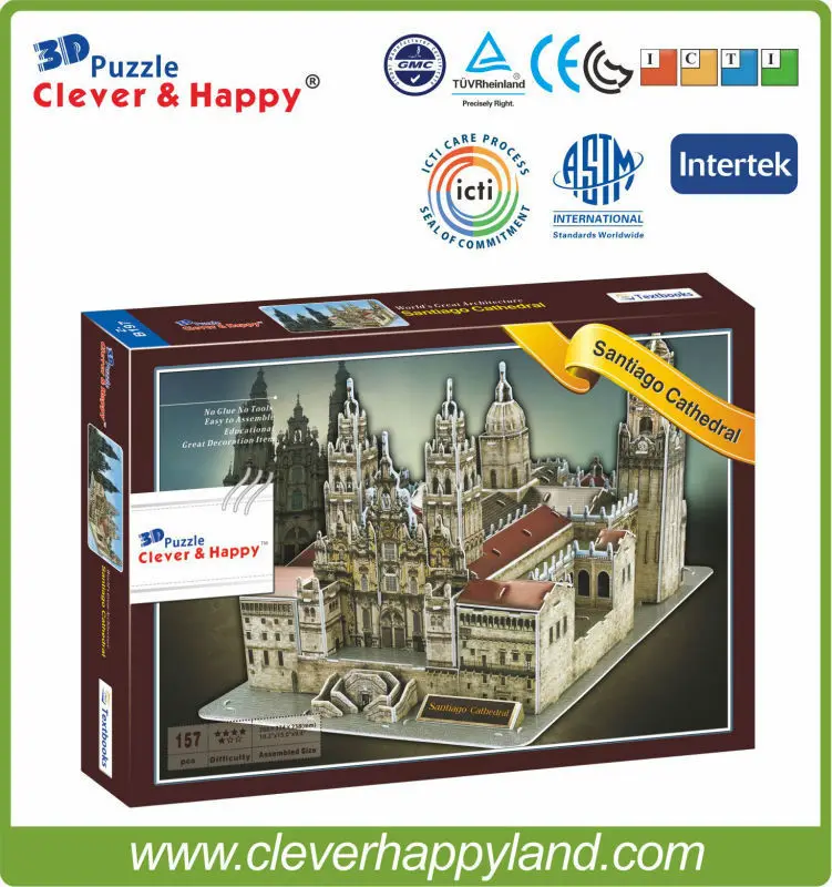 Новинка! Бумажная картонная 3D модель пазла всемирно известная архитектура