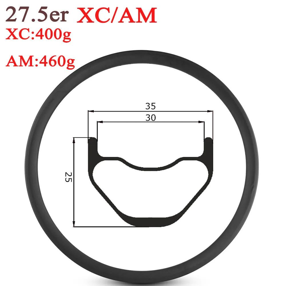 27.5er MTB XC/AM обода hookless Диски 35 мм Ширина tubeless Ready для пересеченной местности и все