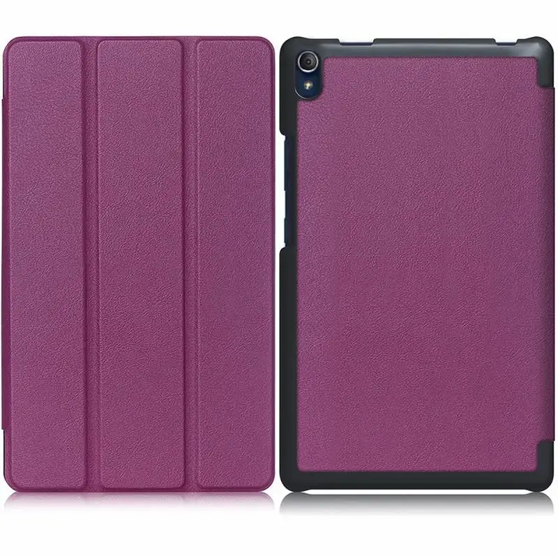 purple Тонкий кожаный чехол-книжка из искусственной кожи чехол для lenovo TAB3 Tab 3 8 Plus 8703 8703x TB-8703F TB3-8703 TB3-8703 защитный планшет чехол+ Защитная пленка на экран+ подставка для ручек - Цвет: purple