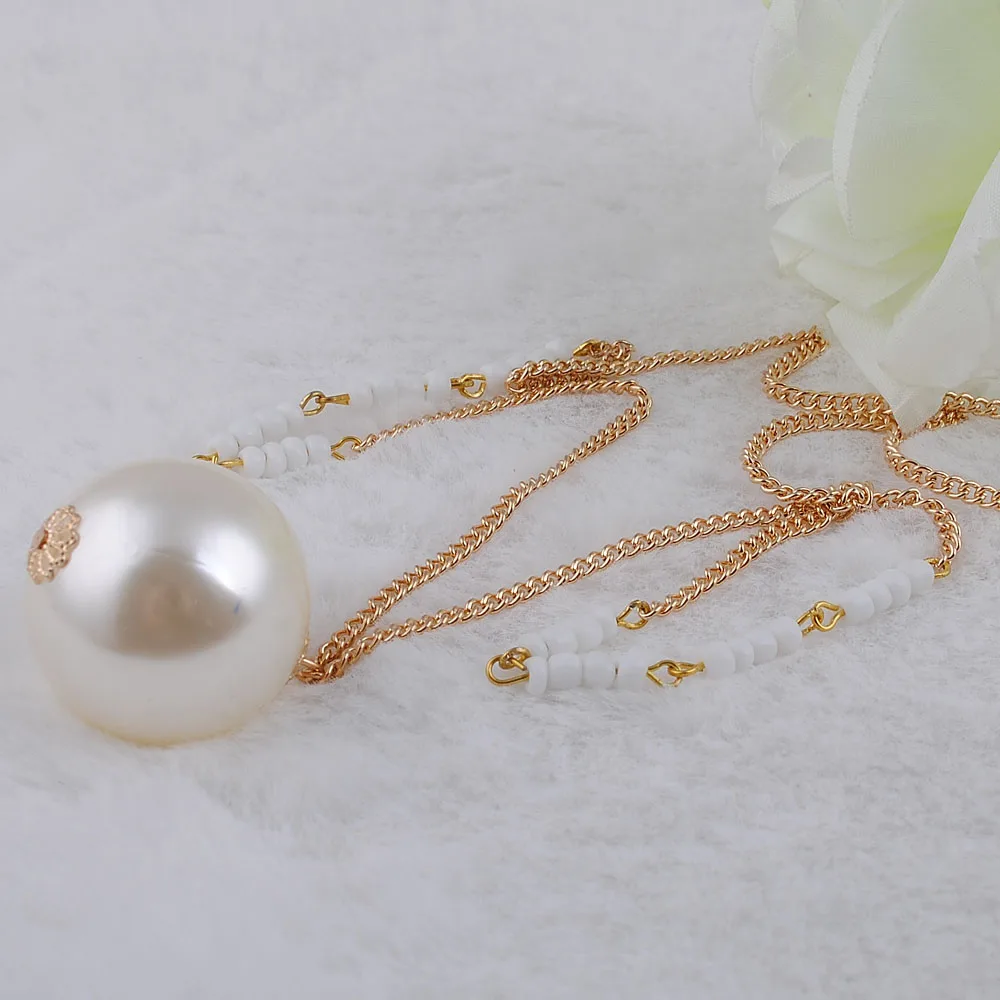 Новинка модное подвесное Трендовое ожерелье 30 мм с имитацией жемчуга длинная