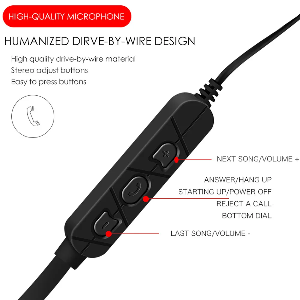 VOBBRRY Шейная повязка Bluetooth 4 2 беспроводная гарнитура наушники улучшенные