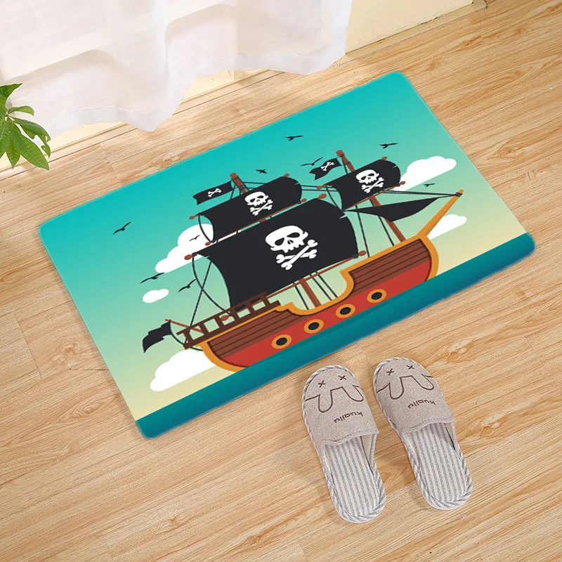 Мультяшный пират 3D коврик с принтом нескользящий напольный ковер наружный вход