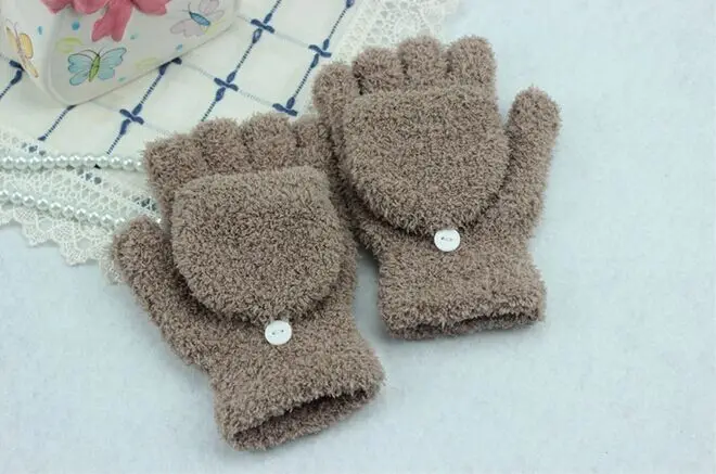 Женские перчатки из искусственной шерсти толстые зимние для компьютера