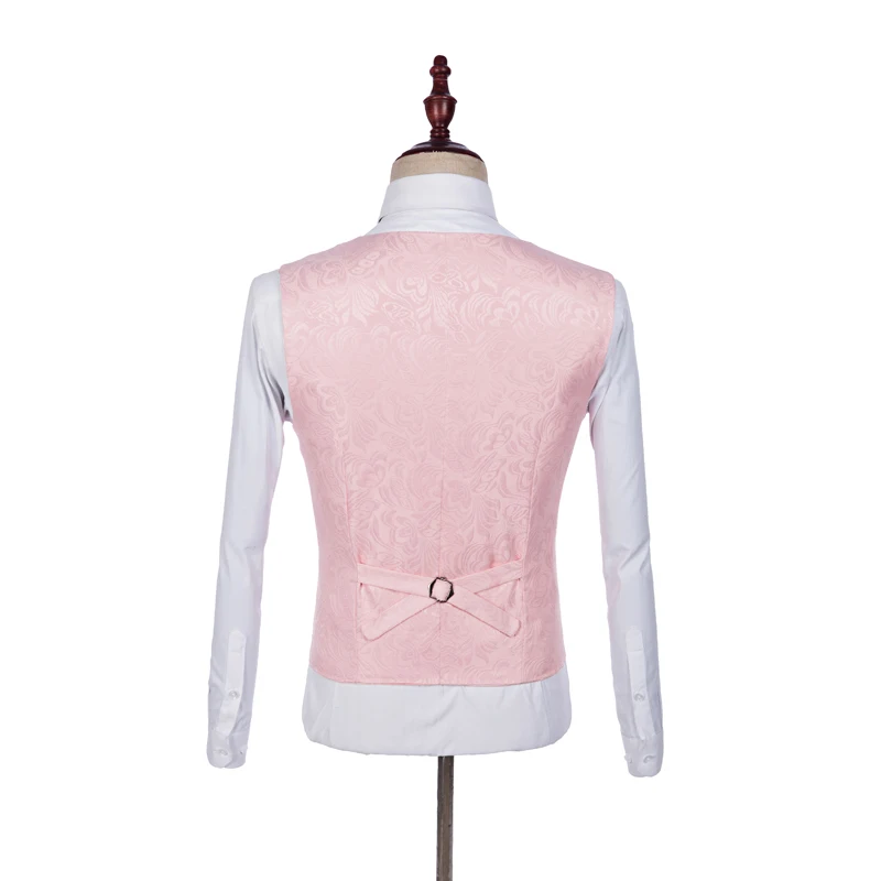 Новое поступление мужские костюмы розовый жаккардовый смокинг жениха шаль с