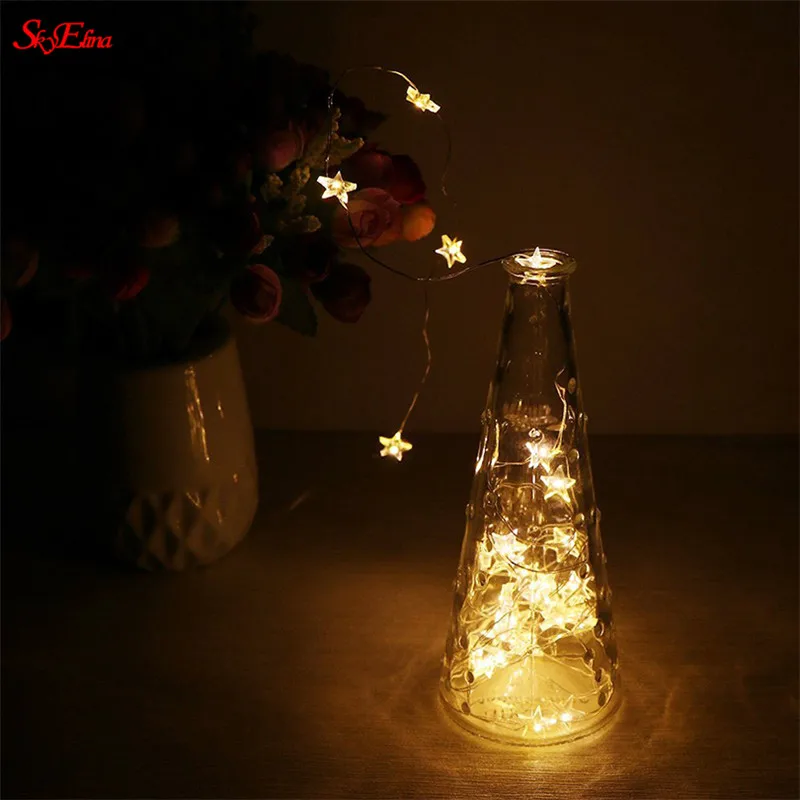 6M/40LED Star Fairy Garland String Lights Novelty For New Year Christmas Wedding Home Indoor Decoration Holiday Light 5zMM255 | Дом и сад