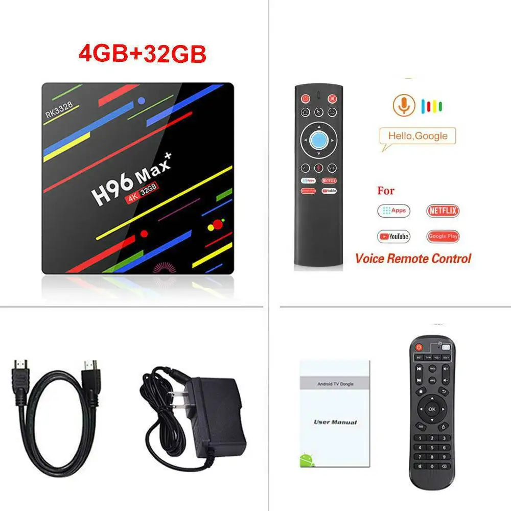 4GB 32GB T1 4 ГБ ОЗУ 64 Гб ПЗУ 4K Smart tv Box Android 9,0 H96 MAX Plus RK3328 телеприставка 2,4/5G wifi H96Max+ Youtube медиаплеер 2G16G - Цвет: 4GB 32GB T1