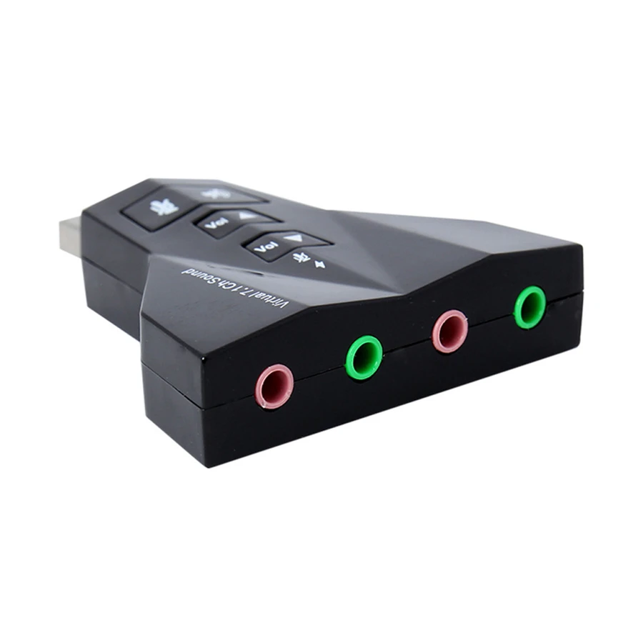 Новый адаптер для аудиокарты 7 1 CH Channel USB 2 0 3D микрофон колонка настольного