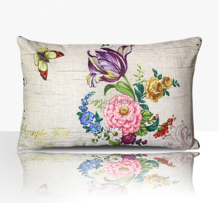 DECORATIVE COTTON \u0026 LINEN FLOWER PATTERN PILLOW CASE THROW SOFA CUSHION  COVER CARTOON BZ0006 | Дом и сад | АлиЭкспресс