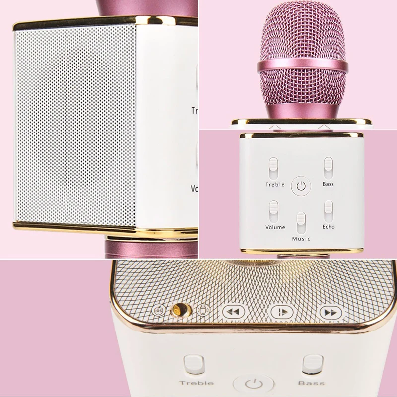 Микрофон для караоке Q7 Mini Magic беспроводной конденсаторный Bluetooth микрофон динамик