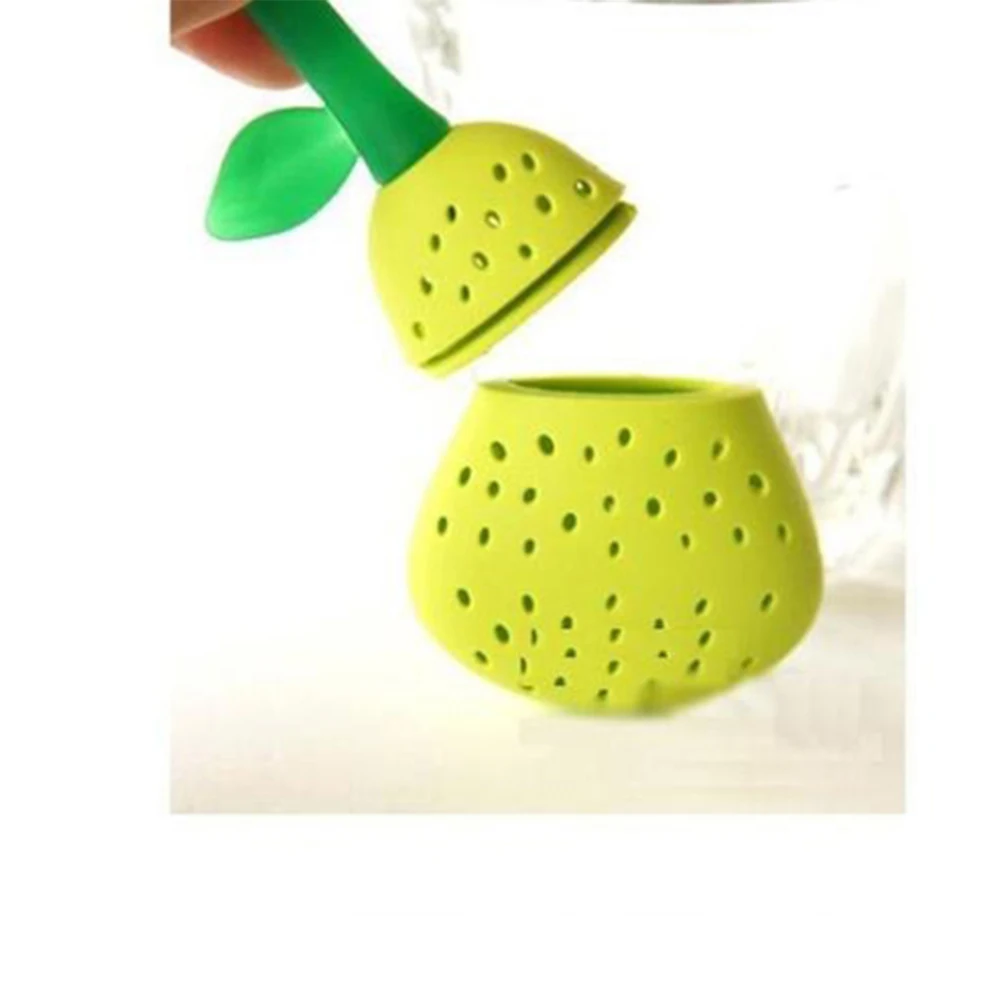 Silicone Pear Shape Tea strainer Long Handled Tea Filters Tableware Dinnerware Creative Modeling Teaware Random color