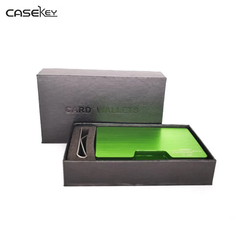 CaseKey тонкий металлический кредитной держатель для карт с RFID Анти главный кошелек