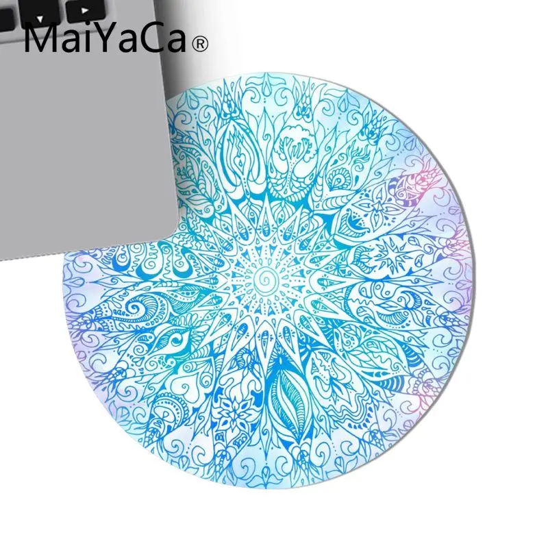 Оригинальный настольный коврик MaiYaCa с мандалой и цветами круглый для мыши