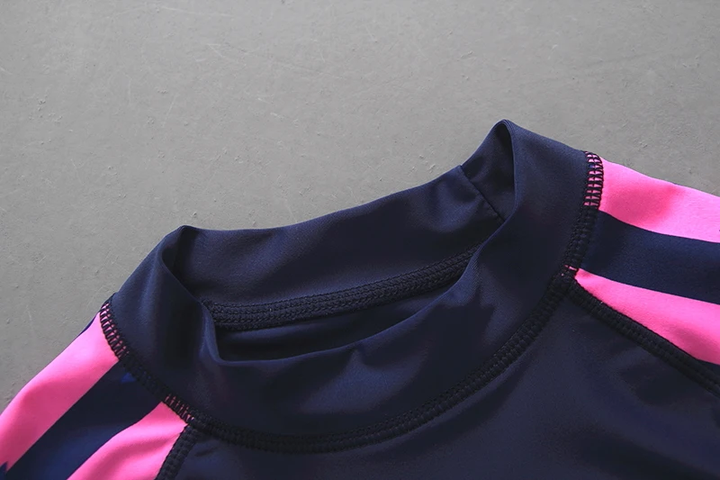 Купальный костюм с длинными рукавами для девочек модный купальный защитой от УФ