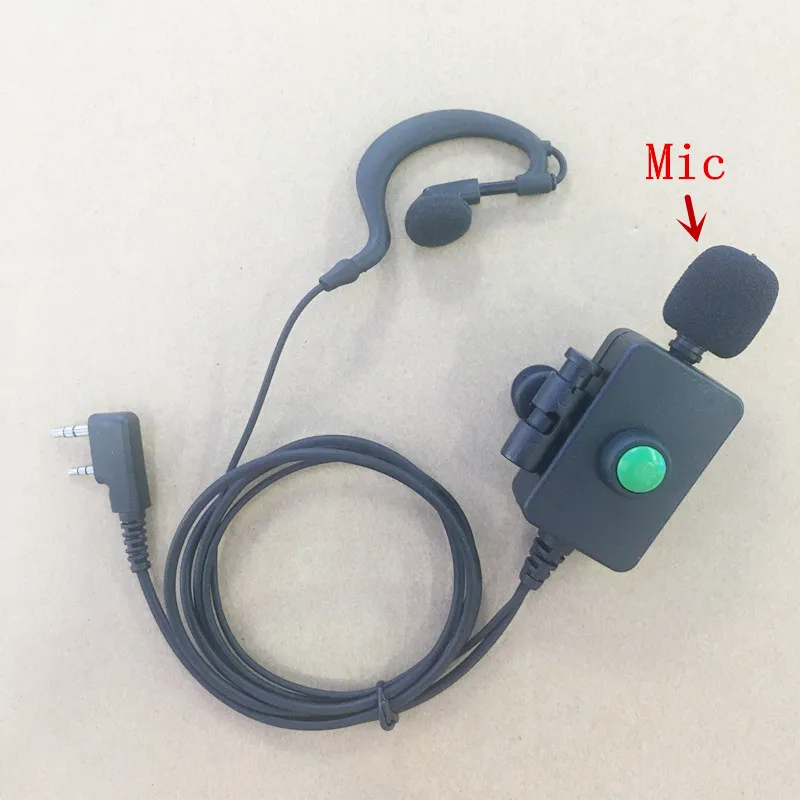 Большой микрофон PTT для наушников штекер K 2 контакта Kenwood Baofeng Wouxun Quansheng TYT Retevist Zastone