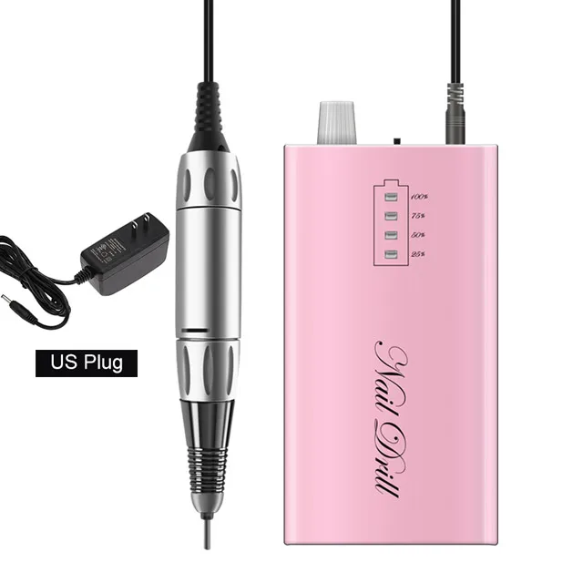 Pink US Plug TP283 IBelieve, новинка, 30000 об/мин, портативный электрический сверлильный станок для ногтей, перезаряжаемый, беспроводной, маникюрный, педикюрный набор, оборудование для ногтей - Цвет: Pink US Plug TP283