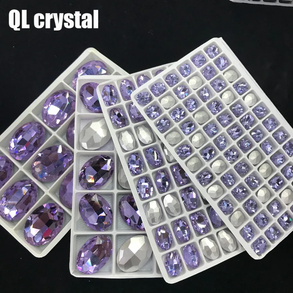 QL Кристальные Стразы всех размеров Овальные кристаллические стразы с точечной
