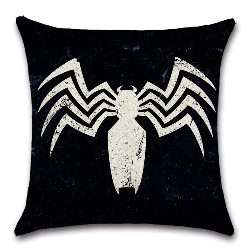 Черная Марка venom знак Паук Комикс шаблон Наволочка украшение дома магазин диван