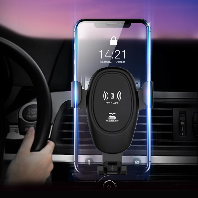 Беспроводное зарядное устройство для автомобиля QI для iphone X XS XR 8 для samsung S9 Xiaomi Mix 2S huawei mate 20 P20 Pro зарядная док-станция для мобильного телефона