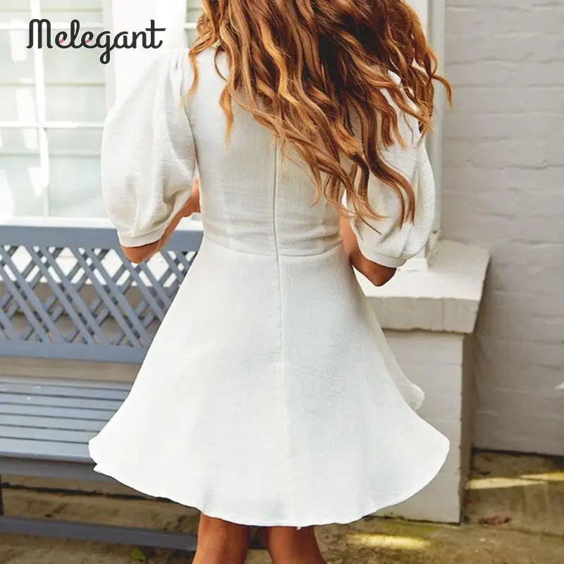 Женское винтажное платье mэлегантные однотонные белые платья с оборками на осень