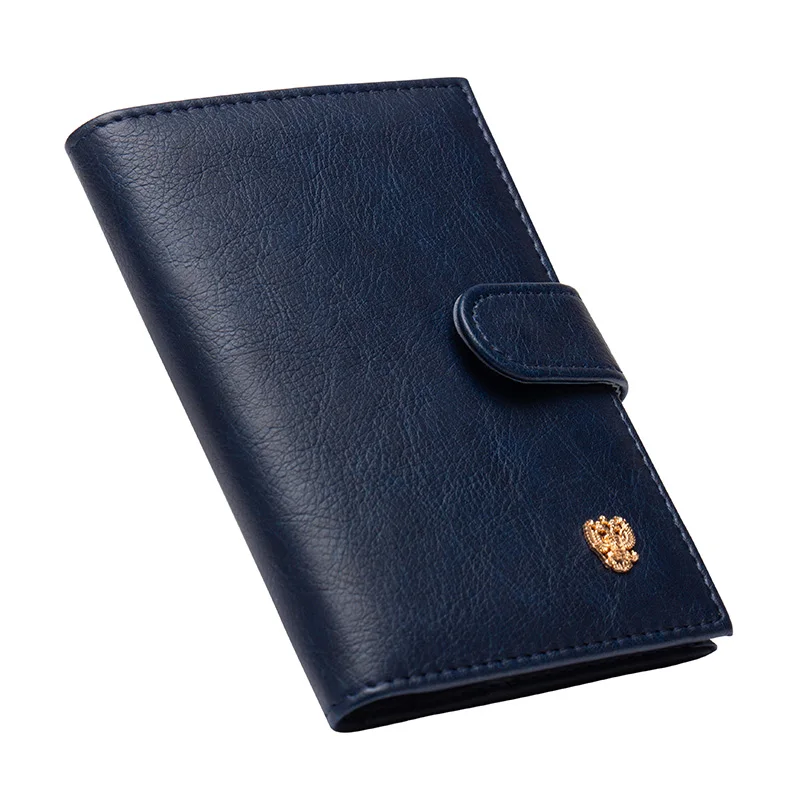 Синий Российский Металл двуглавый орел Пряжка Национальный паспорт обложка встроенный RFID Блокировка защиты личной информации - Цвет: Синий