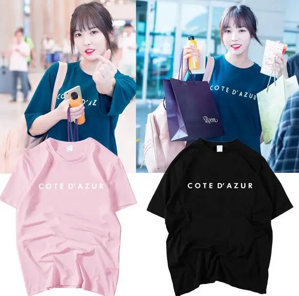 Футболка с круглым вырезом kpop gfriend yuju простая свободная футболка коротким