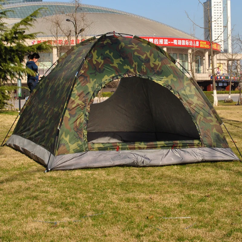 На открытом воздухе Кемпинг Камуфляж Палатка Сверхлегкий пляж тент один Слои