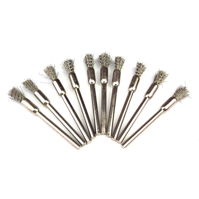 

10x stainless Steel Wire Wheel Brush drill set dremel accessories rotary tool mini wire brushes abrasive cleaning burr grinding