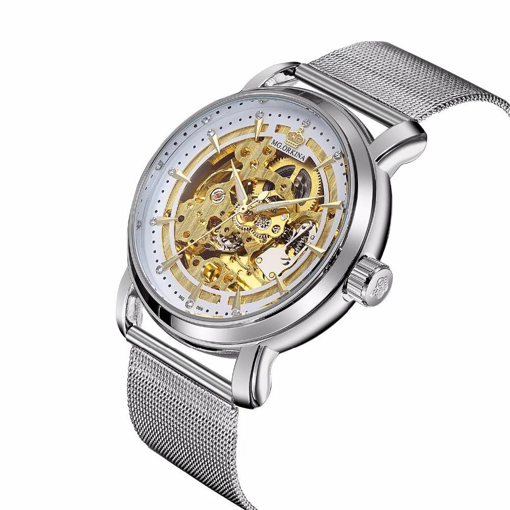Orkina мужской роскошный бренд часов Скелетон часы автоматические механические