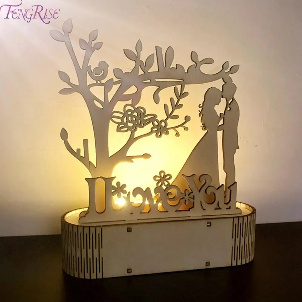 FENGRISE светодиодный светильник деревянные Свадебные украшения DIY Mr Mrs деревенская Свадьба украшения команда невесты Вечерние принадлежности, домашний декор