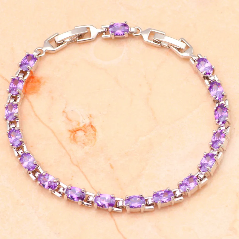 Элегантный Кристалл Браслеты для женщин бренд дизайн фиолетовый кристалл