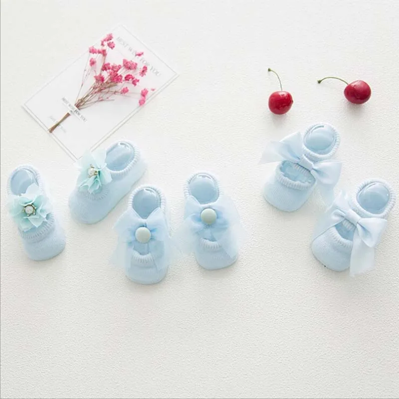 3 пары/компл. хлопковые носки для маленьких девочек Bebe нескользящие носки-тапочки