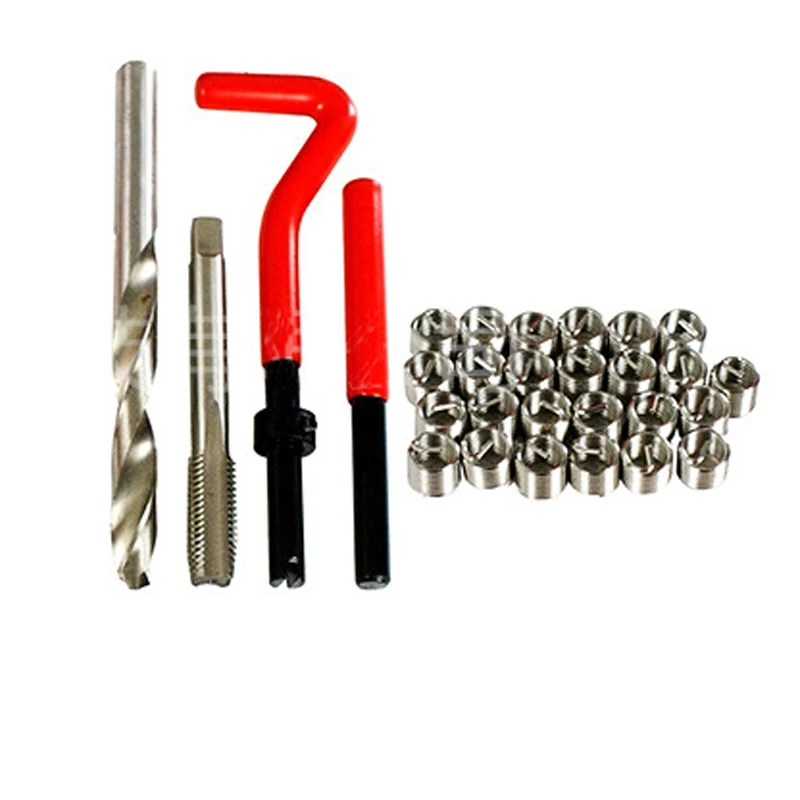 

Nesest M6 Car Auto Pro Coil Drill Tool Metric Thread Repair Insert 30pcs Kit for Helicoil Car Repair Tools Coarse Crowbar