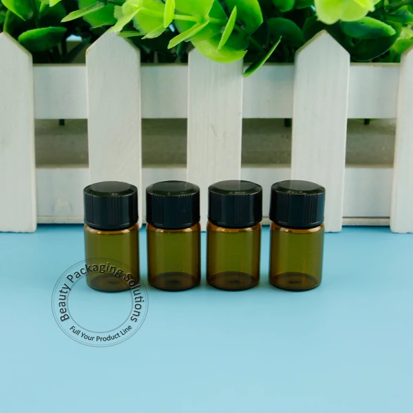 50 шт./лот Высококачественная 1 мл мини флакон-капельница из янтарного стекла 1/30