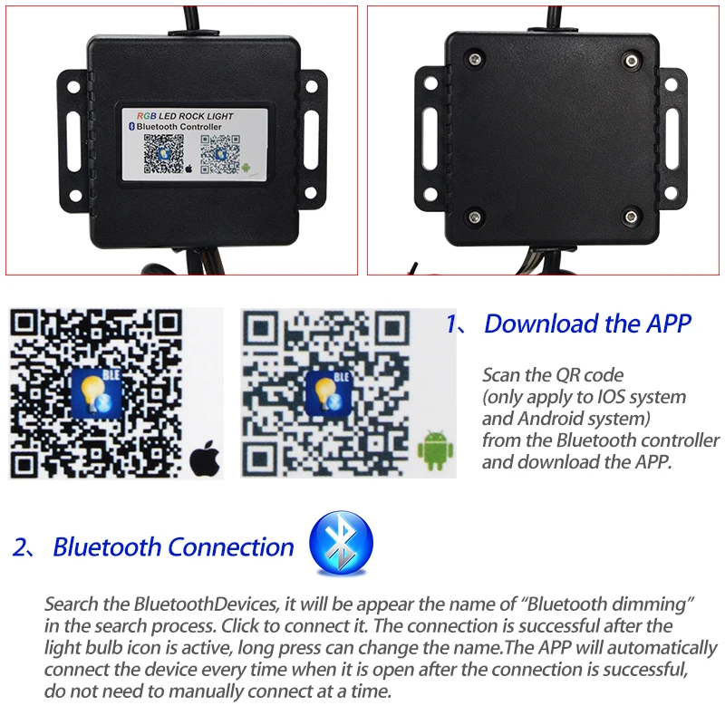 4 шт. набор RGB LED Rock Light с кри ЧИПАМИ автомобиля Led Bluetooth для джипа внедорожника ATV SUV