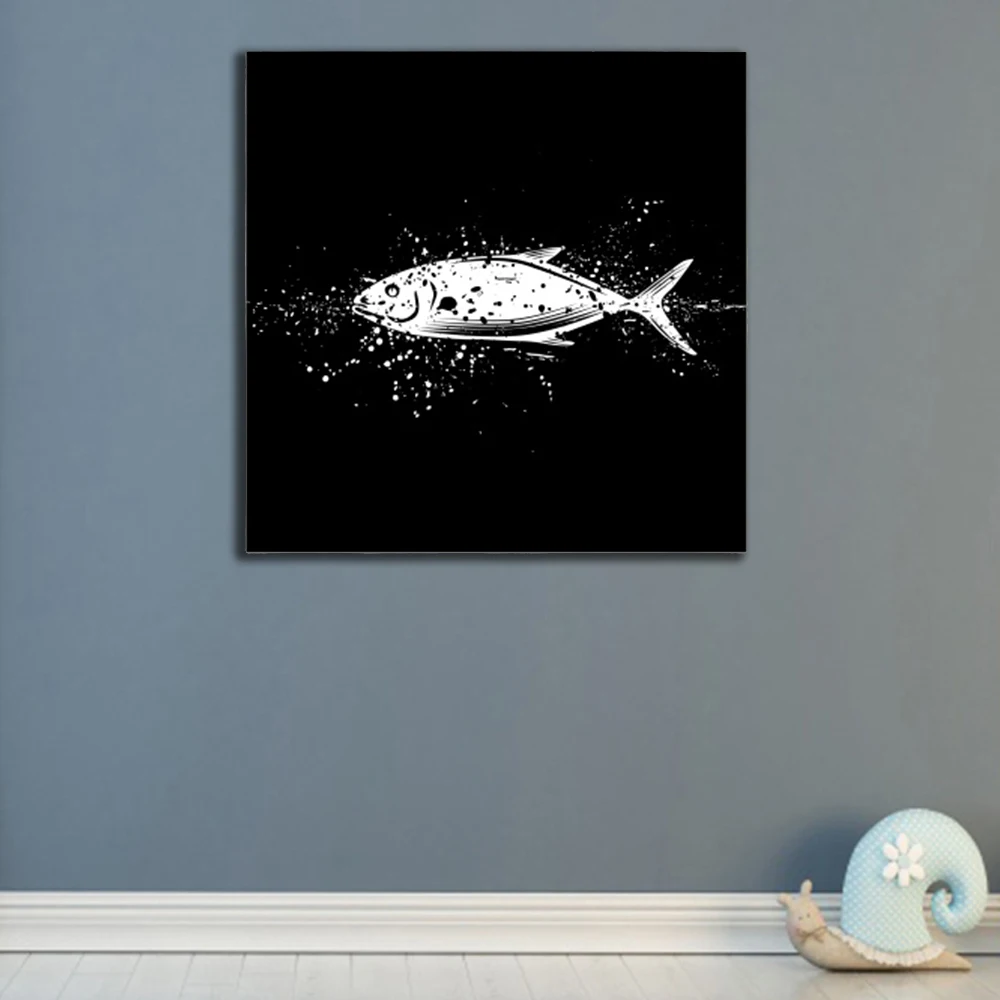 Laeacco Fish простота абстрактный холст Картина маслом настенные картины для гостиной
