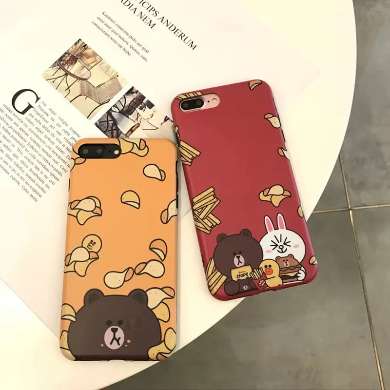 TIZQK Cartoon Pattern Anti-knock Phone Case For iphone 6 6s 7 8 Plus X Back Cover Smooth Soft IMD Fitted Cases |