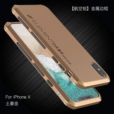 Случай для iPhone X 10 7 Plus чехол s Роскошный Алюминиевый бампер PC задняя крышка протектор для iPhone X чехол s сумка для телефона - Цвет: 4