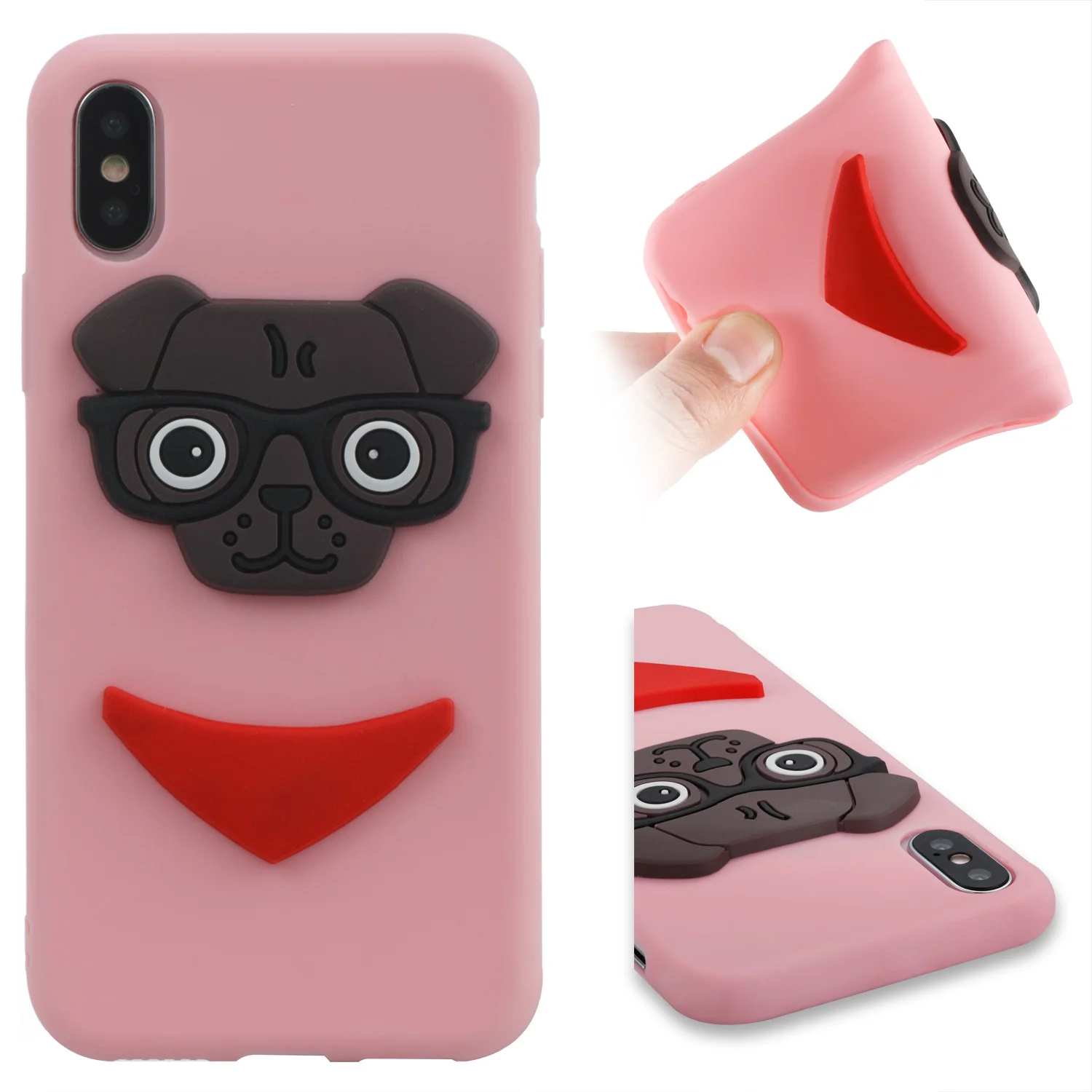 Для iphone 11 Pro Max X/XS XR 6 1 XS MAX 5 чехол 3D Мопс панда Медведь кукла игрушки мягкий для 8 7 6S