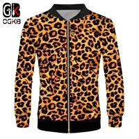 ogkb zipper hoodies sweatshirts slim 3d hoodies printed leopard streetwear plus size 5xl clothing homme autumn coat pullover