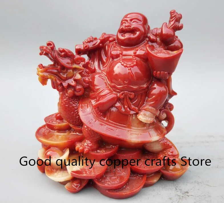 

China Imitation Shoushan stone wealth dragon turtle maitreya Buddha statue