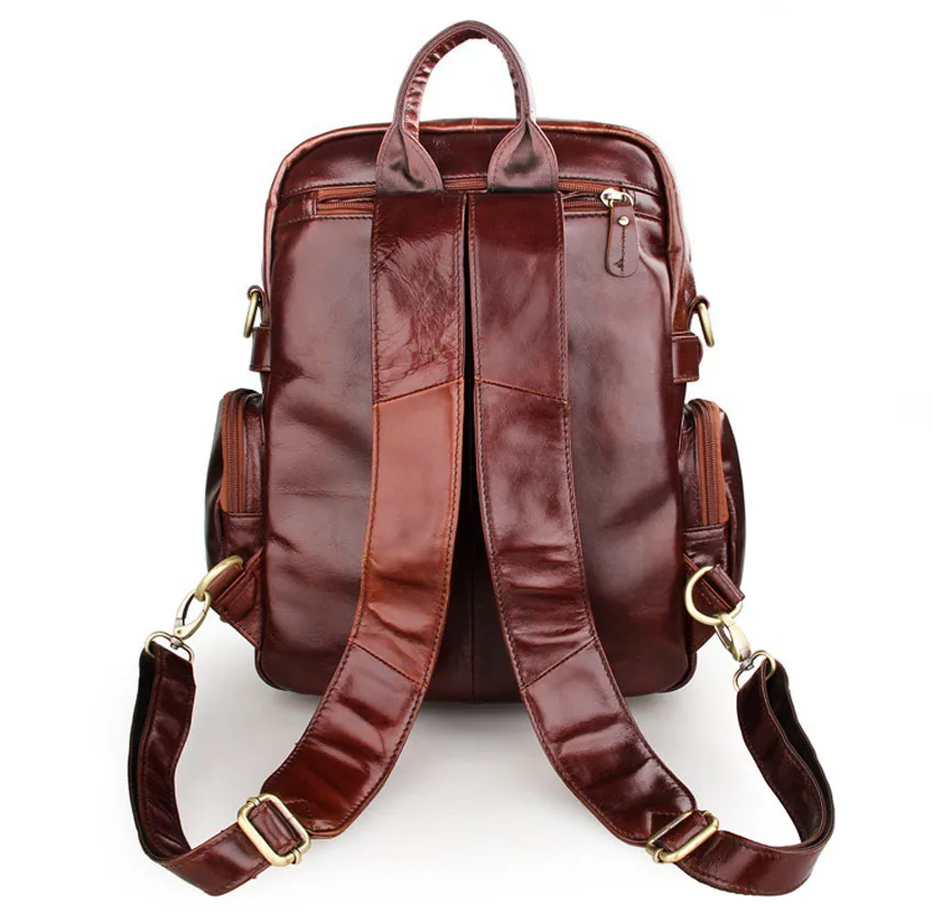 Мужской/женский винтажный Модный Рюкзак из натуральной кожи для ноутбука 13 7